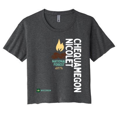 Chequamegon Nicolet National Forest Vertical Wisconsin Gift Women's Crop Top Tee