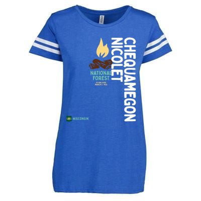 Chequamegon Nicolet National Forest Vertical Wisconsin Gift Enza Ladies Jersey Football T-Shirt