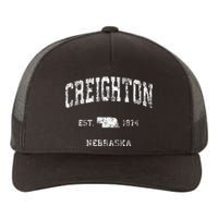 Creighton Nebraska NE Vintage Athletic Sports Yupoong Adult 5-Panel Trucker Hat