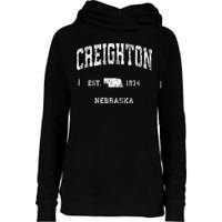 Creighton Nebraska NE Vintage Athletic Sports Womens Funnel Neck Pullover Hood