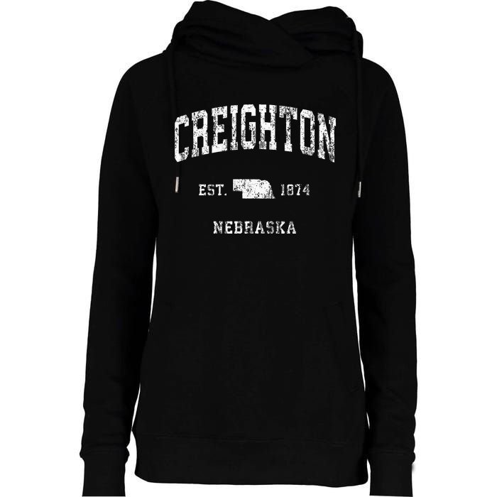 Creighton Nebraska NE Vintage Athletic Sports Womens Funnel Neck Pullover Hood