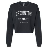 Creighton Nebraska NE Vintage Athletic Sports Cropped Pullover Crew