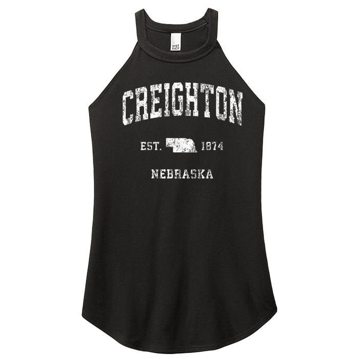 Creighton Nebraska NE Vintage Athletic Sports Women's Perfect Tri Rocker Tank