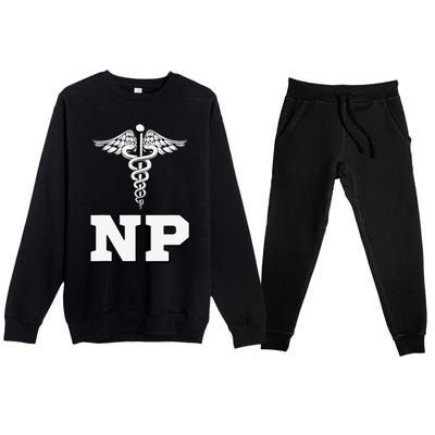 Caduceus Np Nurse Practitioner Inspired Gift Idea Premium Crewneck Sweatsuit Set