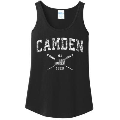 Camden Nj Nautical Vintage Us Flag Ladies Essential Tank