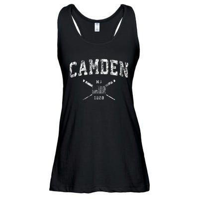 Camden Nj Nautical Vintage Us Flag Ladies Essential Flowy Tank