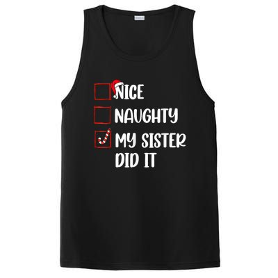 Christmas Nice Naughty Sister Did It Xmas Family PosiCharge Competitor Tank