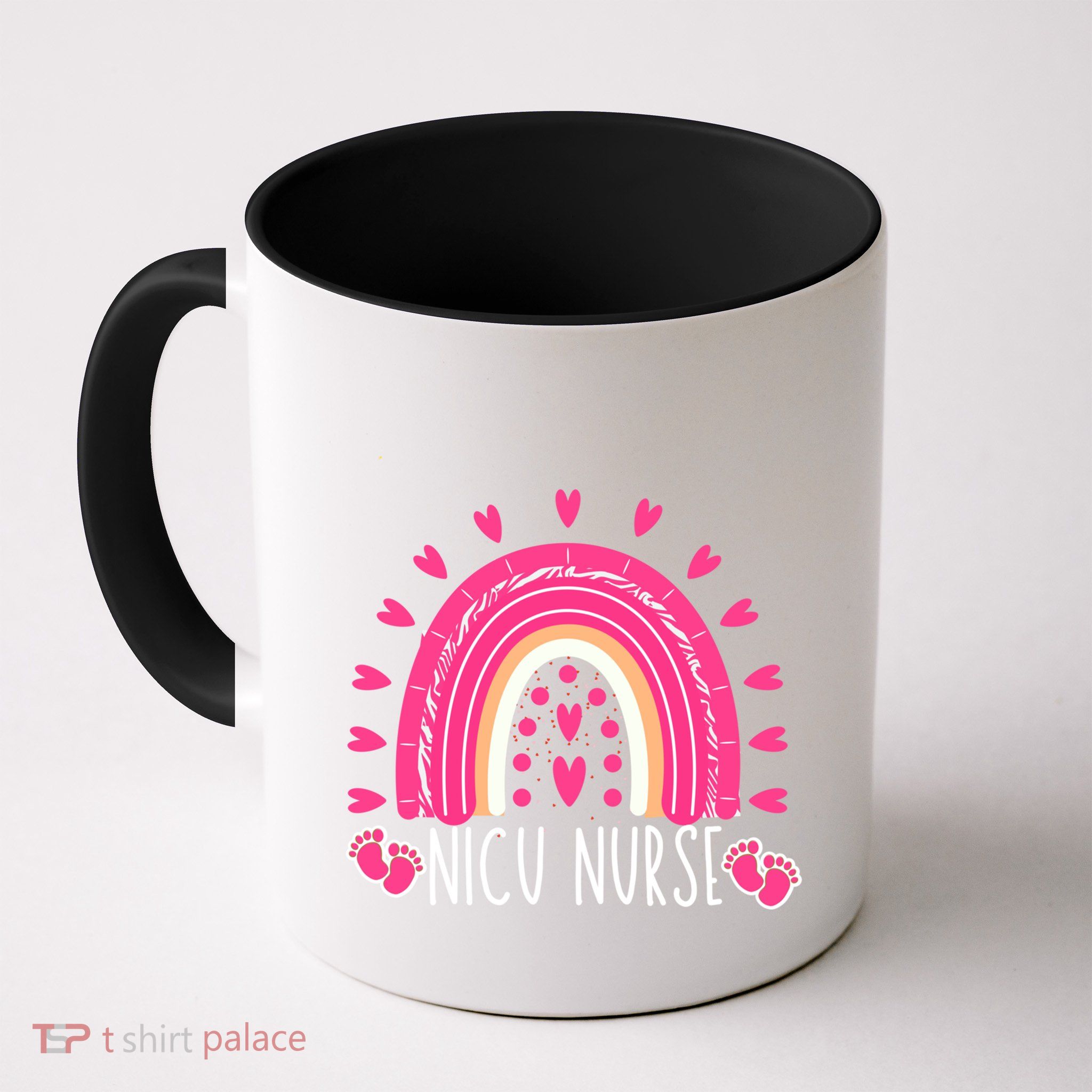 Cute Nicu Nurse Valentines Day Red Rainbow Funny Gift Mug