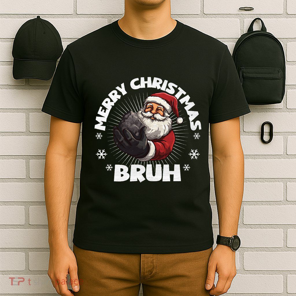Christmas Nice Naughty Bruh Funny Xmas List T-Shirt