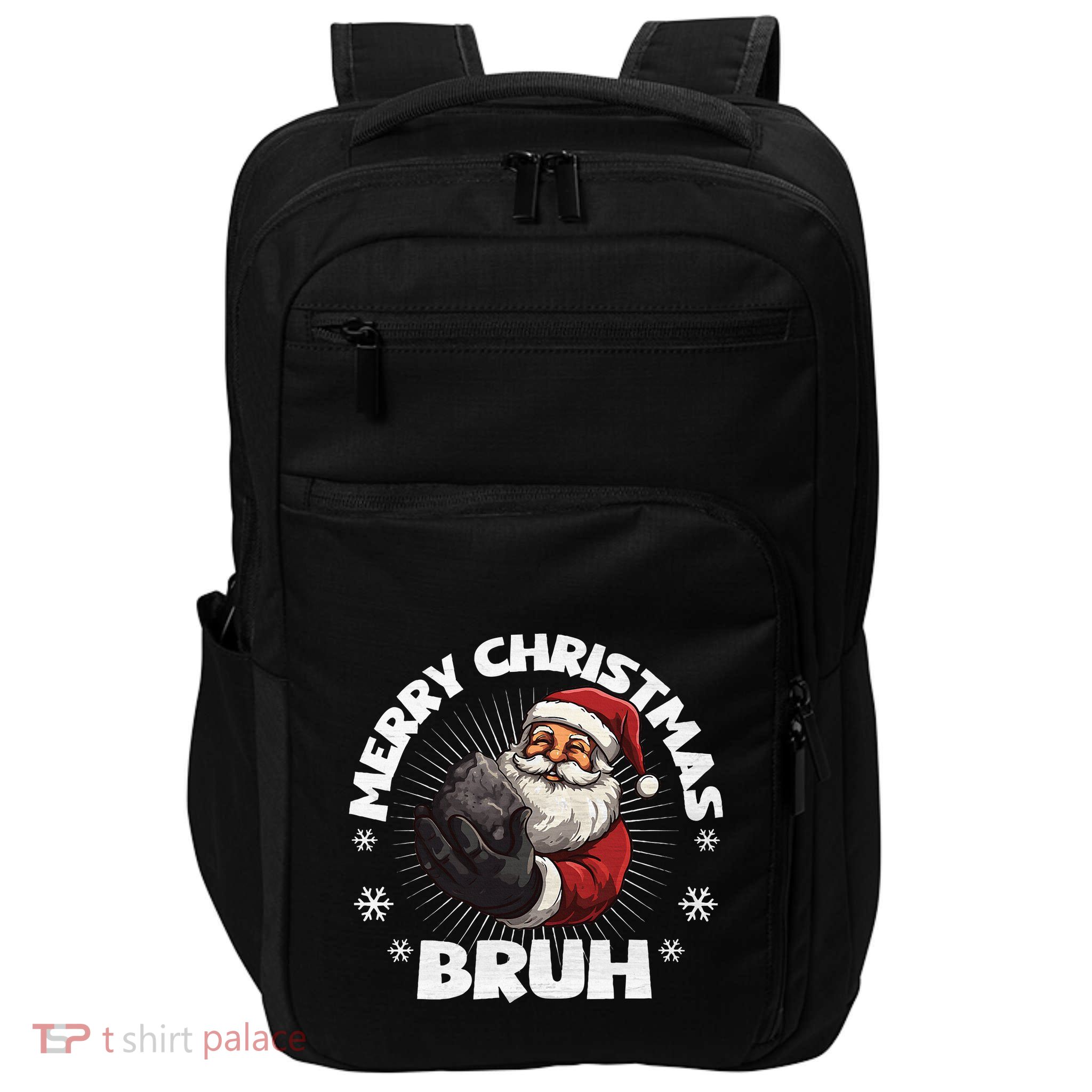 Christmas Nice Naughty Bruh Funny Xmas List Impact Tech Backpack