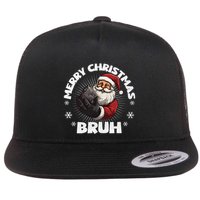 Christmas Nice Naughty Bruh Funny Xmas List Flat Bill Trucker Hat