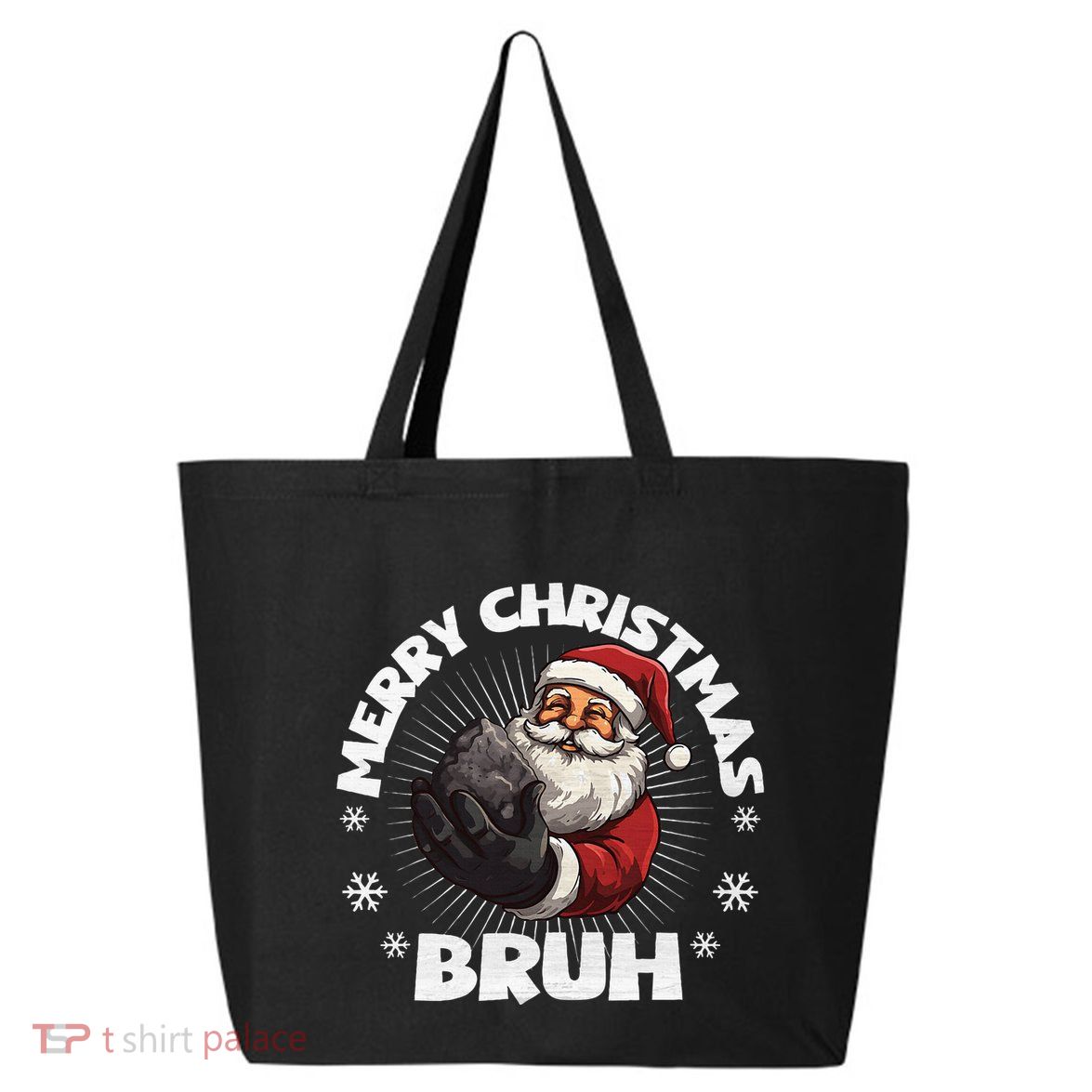 Christmas Nice Naughty Bruh Funny Xmas List 25L Jumbo Tote