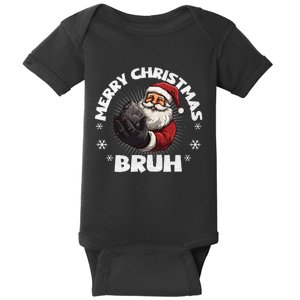 Christmas Nice Naughty Bruh Funny Xmas List Baby Bodysuit