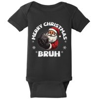 Christmas Nice Naughty Bruh Funny Xmas List Baby Bodysuit