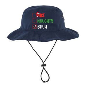 Christmas Nice Naughty Bruh Funny Xmas List Legacy Cool Fit Booney Bucket Hat