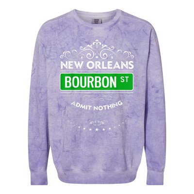 Classy New Orleans Bourbon Street Cool Fun NOLA Mardi Gras Colorblast Crewneck Sweatshirt