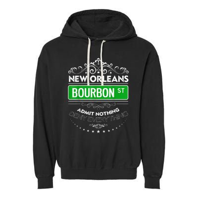 Classy New Orleans Bourbon Street Cool Fun NOLA Mardi Gras Garment-Dyed Fleece Hoodie