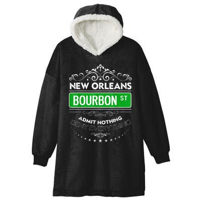 Classy New Orleans Bourbon Street Cool Fun NOLA Mardi Gras Hooded Wearable Blanket