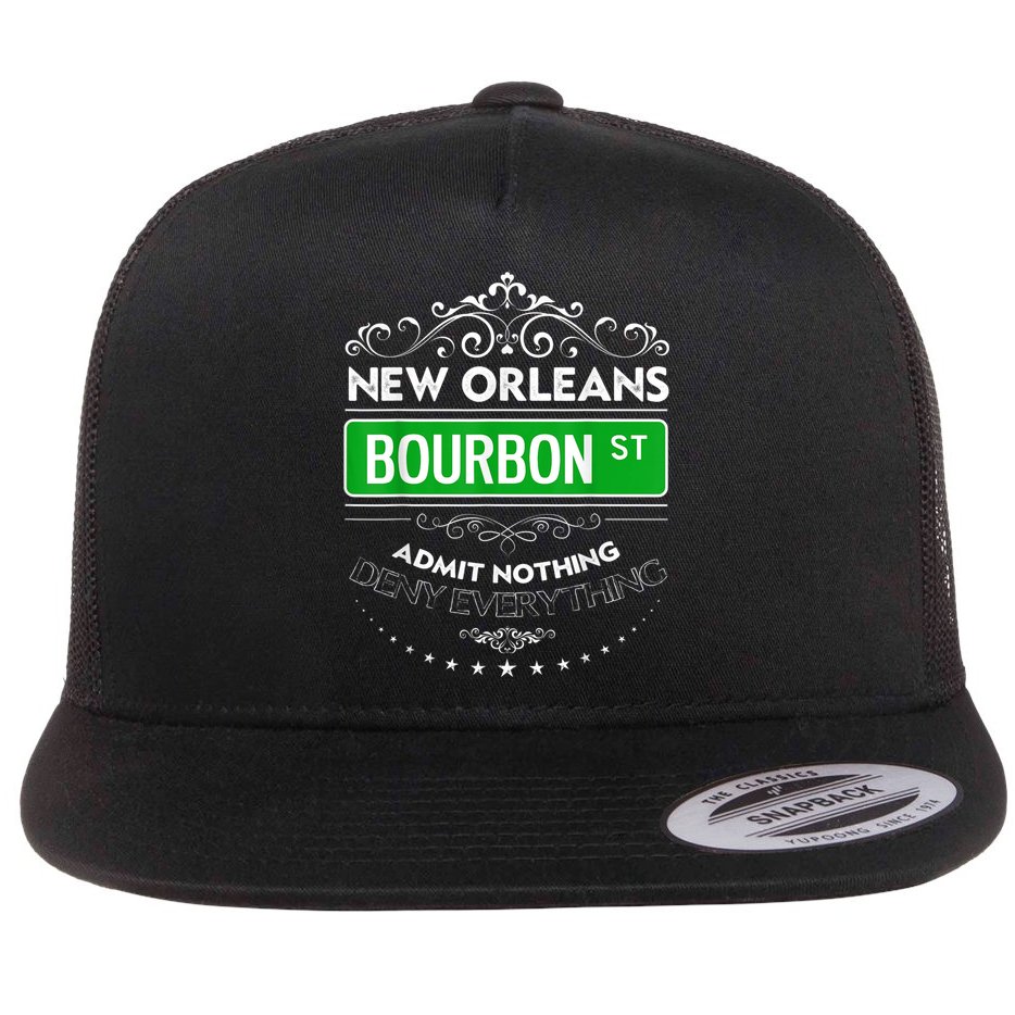 Classy New Orleans Bourbon Street Cool Fun NOLA Mardi Gras Flat Bill Trucker Hat