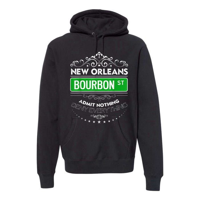 Classy New Orleans Bourbon Street Cool Fun NOLA Mardi Gras Premium Hoodie