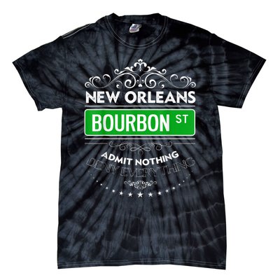 Classy New Orleans Bourbon Street Cool Fun NOLA Mardi Gras Tie-Dye T-Shirt