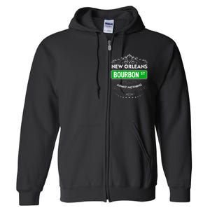 Classy New Orleans Bourbon Street Cool Fun NOLA Mardi Gras Full Zip Hoodie