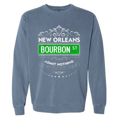 Classy New Orleans Bourbon Street Cool Fun NOLA Mardi Gras Garment-Dyed Sweatshirt