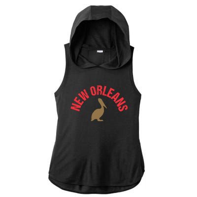 Cool New Orleans Native Pelican Classic New Orleans Pro Ladies PosiCharge Tri-Blend Wicking Draft Hoodie Tank