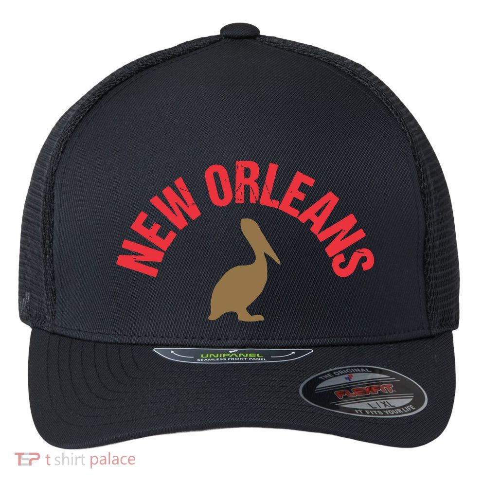 Cool New Orleans Native Pelican Classic New Orleans Pro Flexfit Unipanel Trucker Cap
