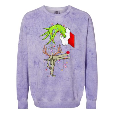 Christmas Nurse Obgyn Nurse Reindeer Speculum Xmas Lights Colorblast Crewneck Sweatshirt