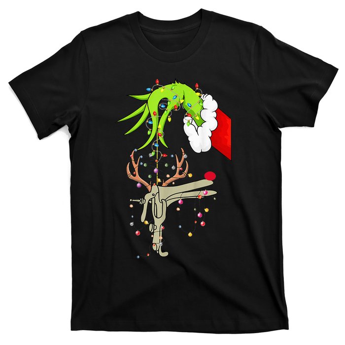 Christmas Nurse Obgyn Nurse Reindeer Speculum Xmas Lights T-Shirt