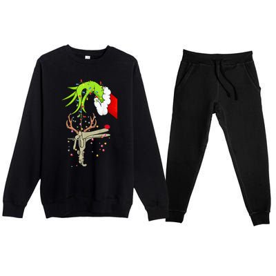 Christmas Nurse Obgyn Nurse Reindeer Speculum Xmas Lights Premium Crewneck Sweatsuit Set