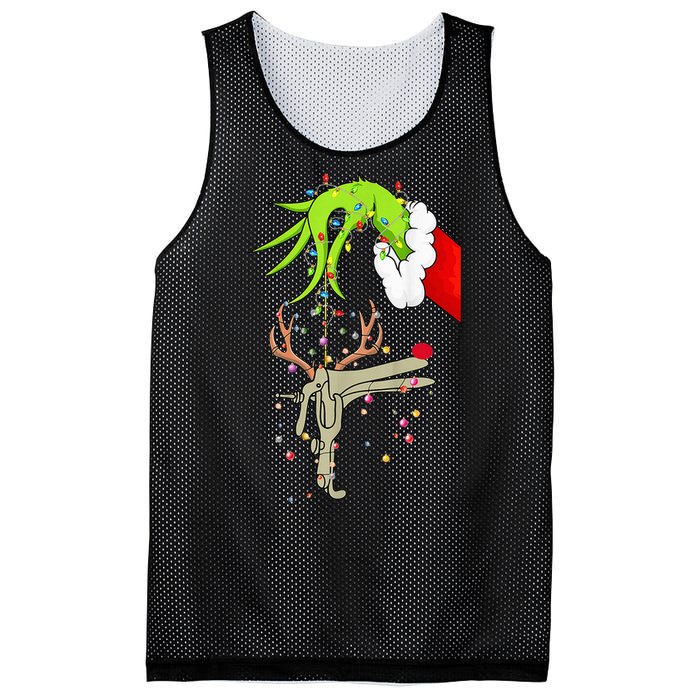 Christmas Nurse Obgyn Nurse Reindeer Speculum Xmas Lights Mesh Reversible Basketball Jersey Tank