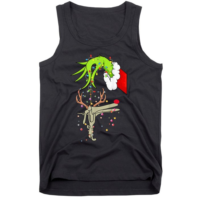 Christmas Nurse Obgyn Nurse Reindeer Speculum Xmas Lights Tank Top