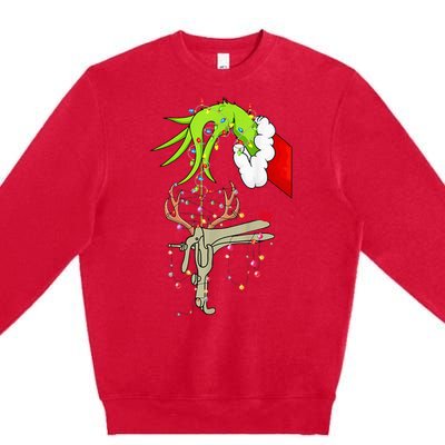 Christmas Nurse Obgyn Nurse Reindeer Speculum Xmas Lights Premium Crewneck Sweatshirt