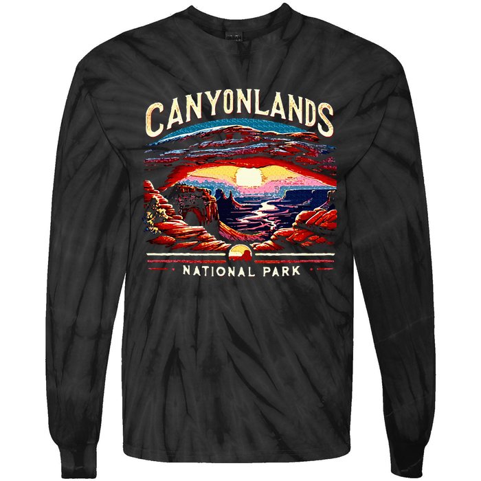 Canyonlands National Park Sunset Landscape Graphic Tie-Dye Long Sleeve Shirt