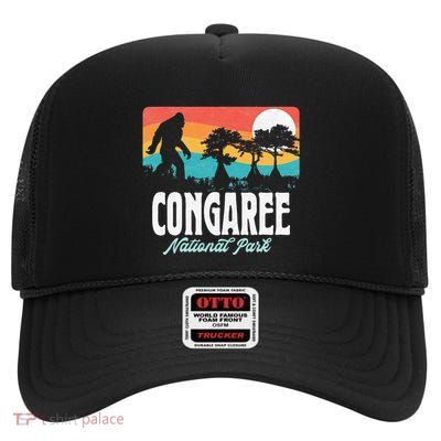 Congaree National Park Bigfoot South Carolina Swamp High Crown Mesh Back Trucker Hat