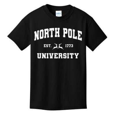 Christmas North Pole University Santa Workshop Elves Red Kids T-Shirt