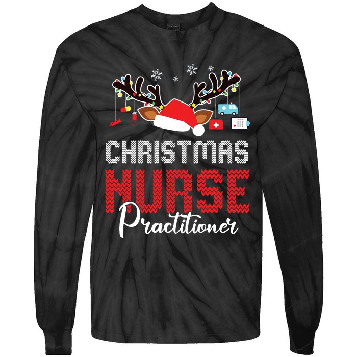 Christmas Nurse Practitioner Christmas Xmas Np Rn Nursing Tie-Dye Long Sleeve Shirt