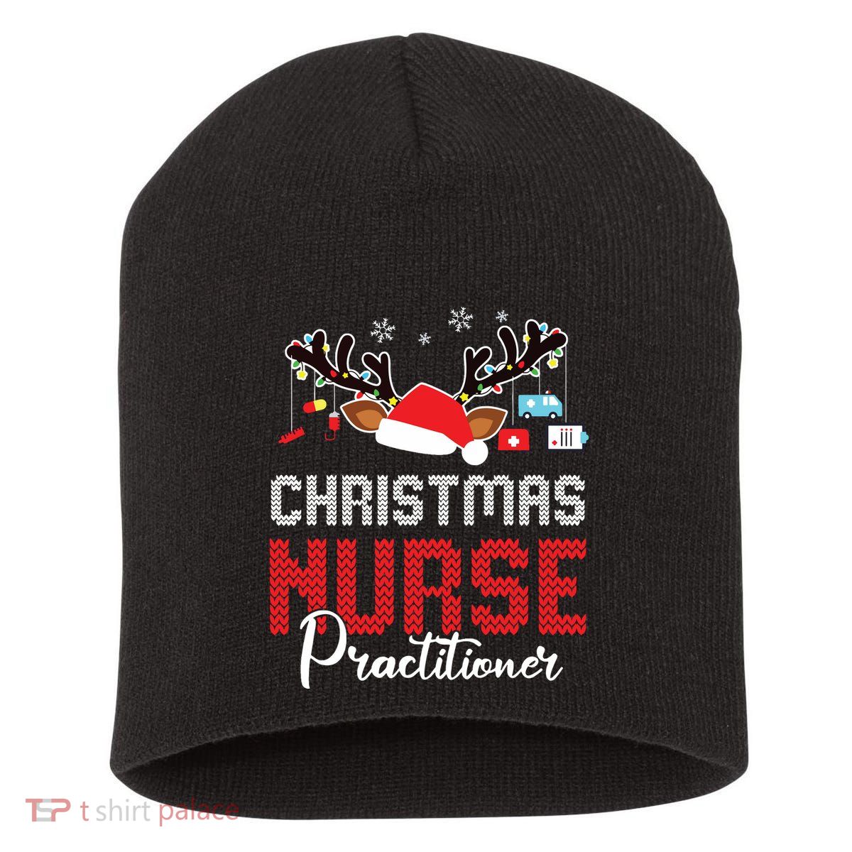 Christmas Nurse Practitioner Christmas Xmas Np Rn Nursing Short Acrylic Beanie