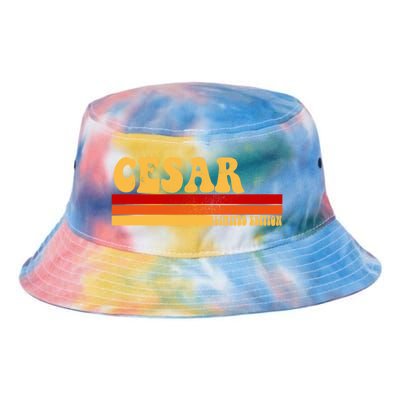 Cesar Name Personalized Idea Retro Vintage Cesar Funny Gift Tie Dye Newport Bucket Hat