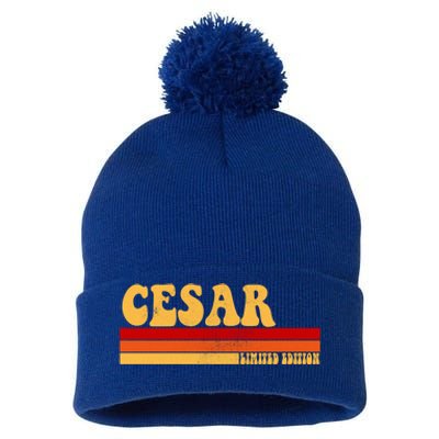 Cesar Name Personalized Idea Retro Vintage Cesar Funny Gift Pom Pom 12in Knit Beanie