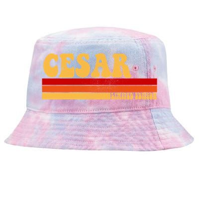 Cesar Name Personalized Idea Retro Vintage Cesar Funny Gift Tie-Dyed Bucket Hat