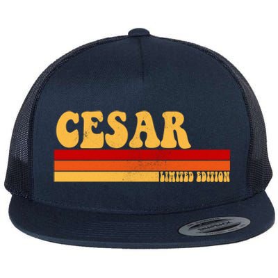 Cesar Name Personalized Idea Retro Vintage Cesar Funny Gift Flat Bill Trucker Hat