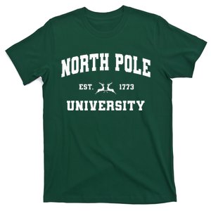 Christmas North Pole University Santa Workshop Elves Red T-Shirt