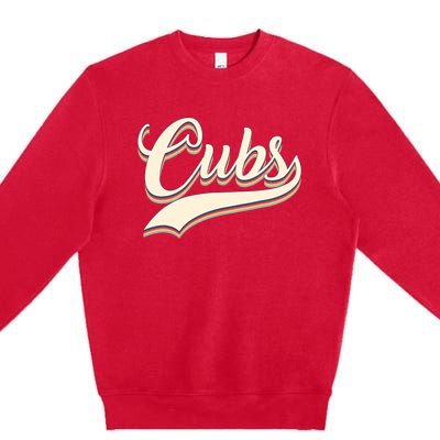 Cubs Name Personalized Vintage Retro Cubs Sport Name Premium Crewneck Sweatshirt