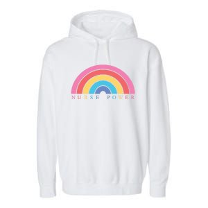 Cute Nurse Power Rainbow Nursing Nursery Funny Gift Cool Gift Garment-Dyed Fleece Hoodie