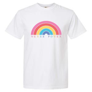 Cute Nurse Power Rainbow Nursing Nursery Funny Gift Cool Gift Garment-Dyed Heavyweight T-Shirt