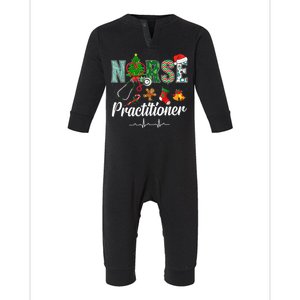 Christmas Nurse Practitioner Scrubs Nurse Xmas Stethoscope Infant Fleece One Piece