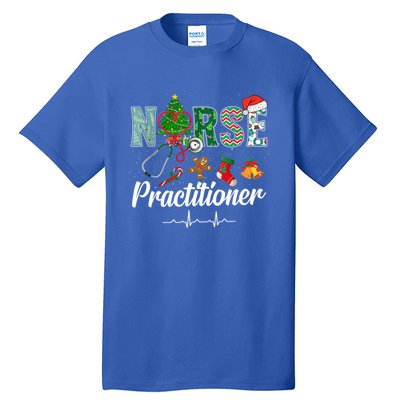 Christmas Nurse Practitioner Scrubs Nurse Xmas Stethoscope Great Gift Tall T-Shirt